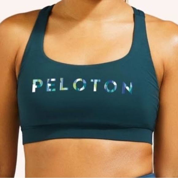 Lululemon Peloton Teal Sports Bra Size 6 - Picture 1 of 4